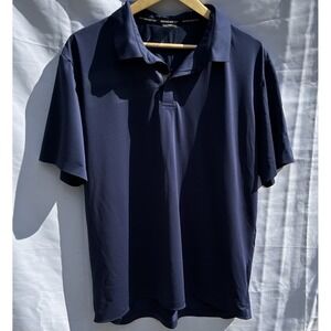 Rossignol Polo Shirt Mens XL Blue EUC "Another Best Day" Breathable Golf Light